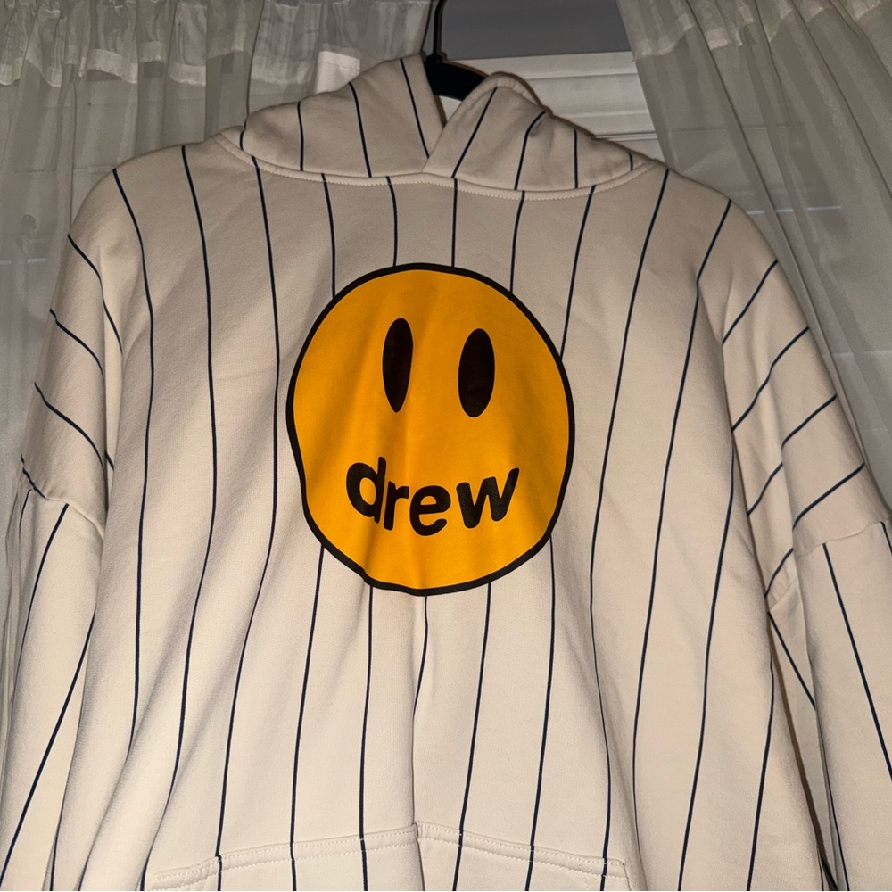 drew house Cream Sweatshirt with Iconic Smiley Design